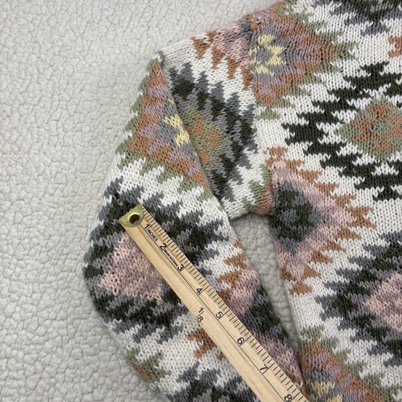 Vtg Chicos Chunky Knit Cardigan Toggle Button Shawl Collar Southwest Sz M Crop - Picture 5 of 7